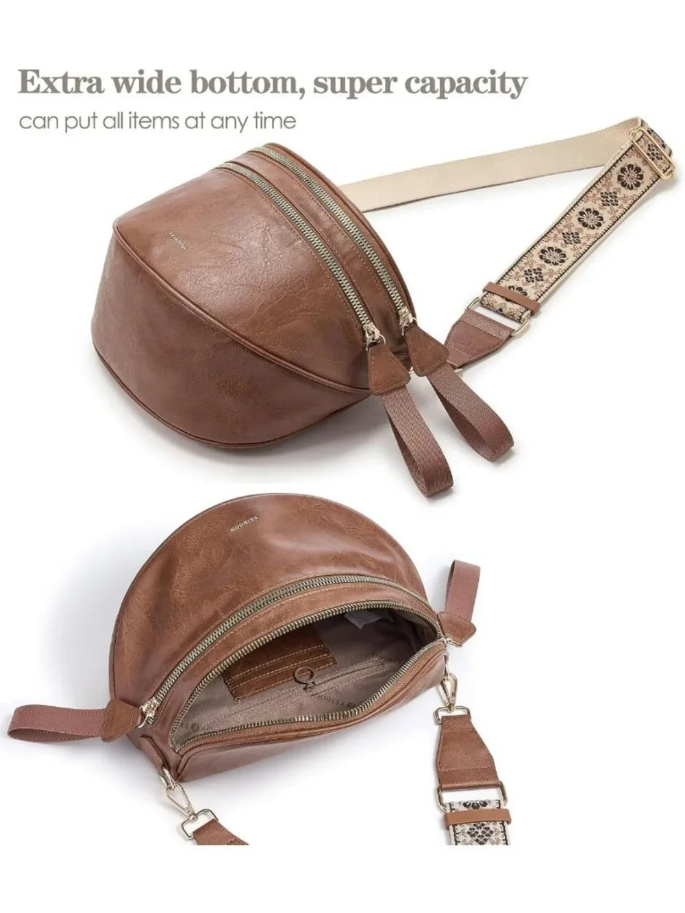 Stylish Spacious Leather Crossbody Bum Bag | Trendy Handbag & Wallet for Women